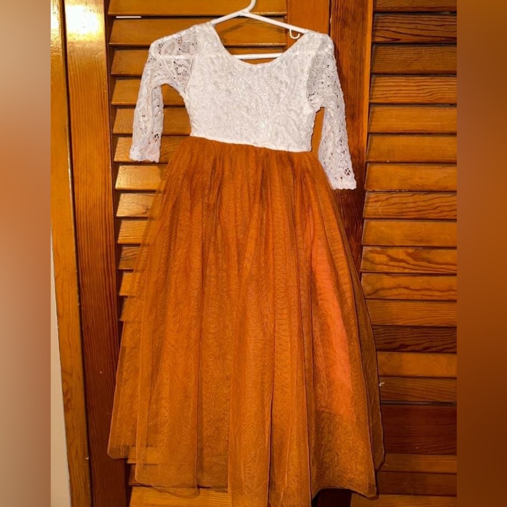 Burnt Orange - Rust - Flower Girl Dress